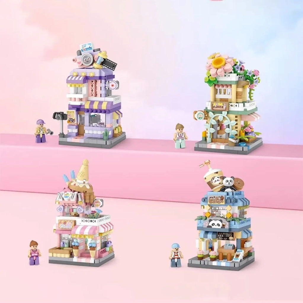 kawaiies-softtoys-plushies-kawaii-plush-City View Ice Cream Panda Cafes Flower Camera Shops Micro Building Sets Build it 