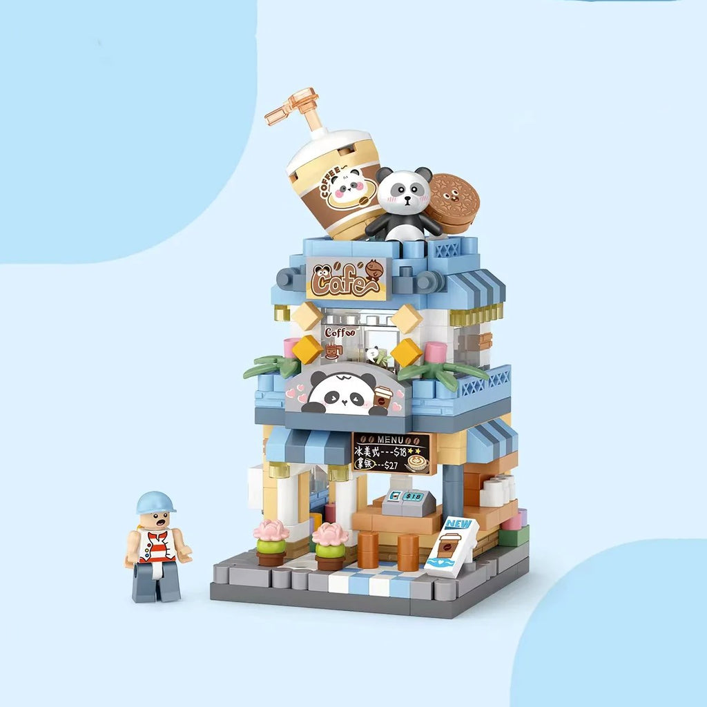 kawaiies-softtoys-plushies-kawaii-plush-City View Ice Cream Panda Cafes Flower Camera Shops Micro Building Sets Build it Panda Cafe (No Box) 