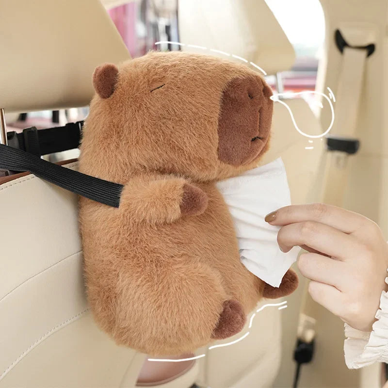 kawaiies-softtoys-plushies-kawaii-plush-Cuddly Capybara Car Plush Tissue Box Cover Car 