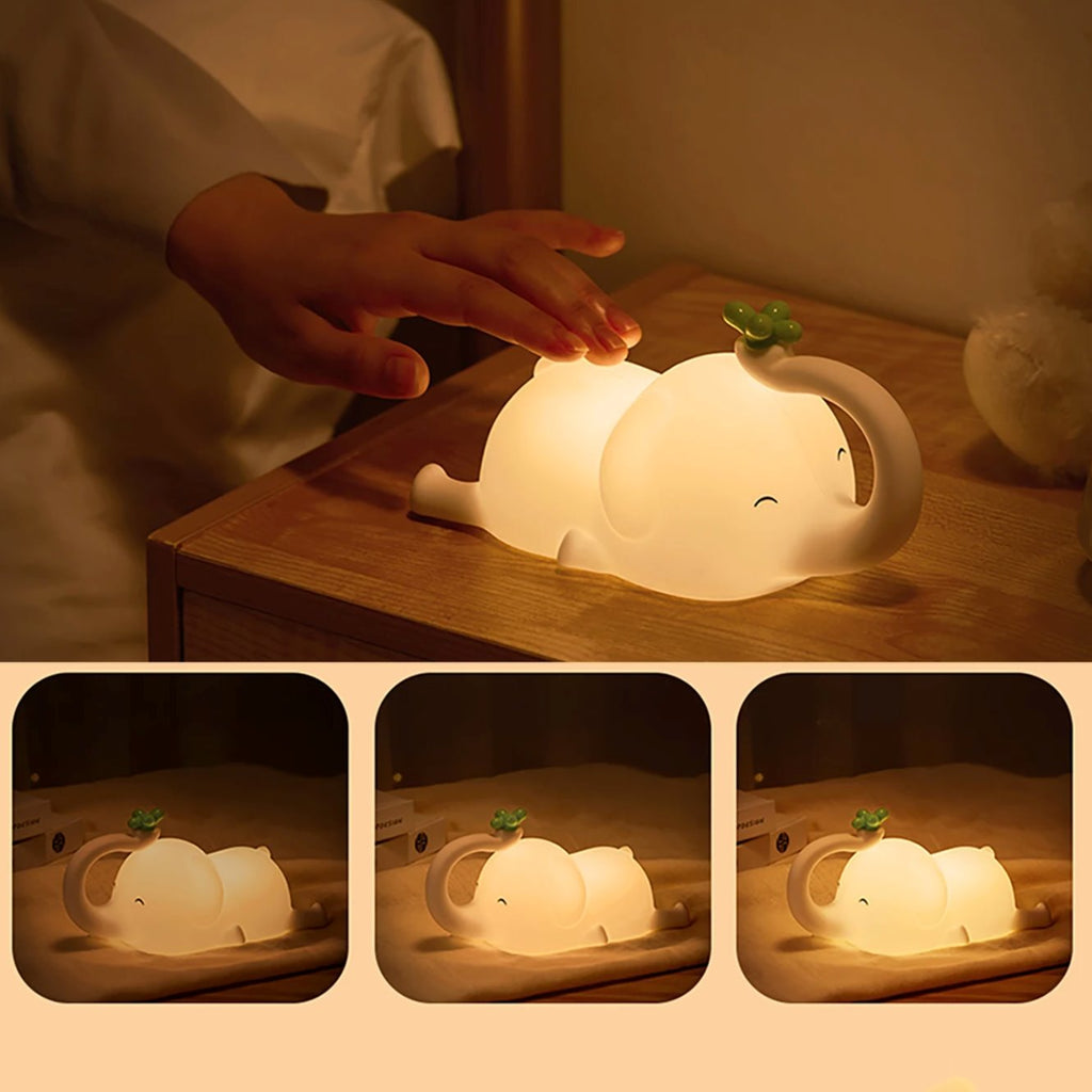 kawaiies-softtoys-plushies-kawaii-plush-Cute Baby Elephant LED Night Light Home Decor 