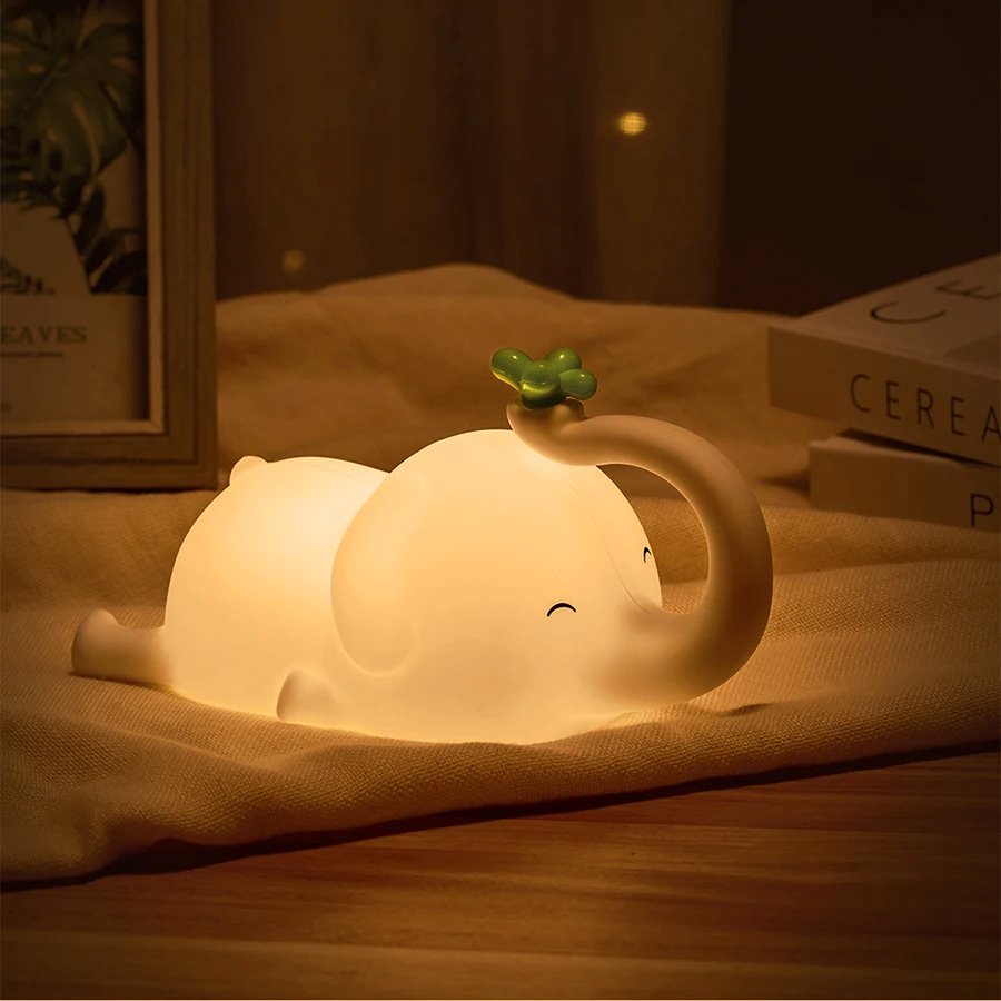 kawaiies-softtoys-plushies-kawaii-plush-Cute Baby Elephant LED Night Light Home Decor 