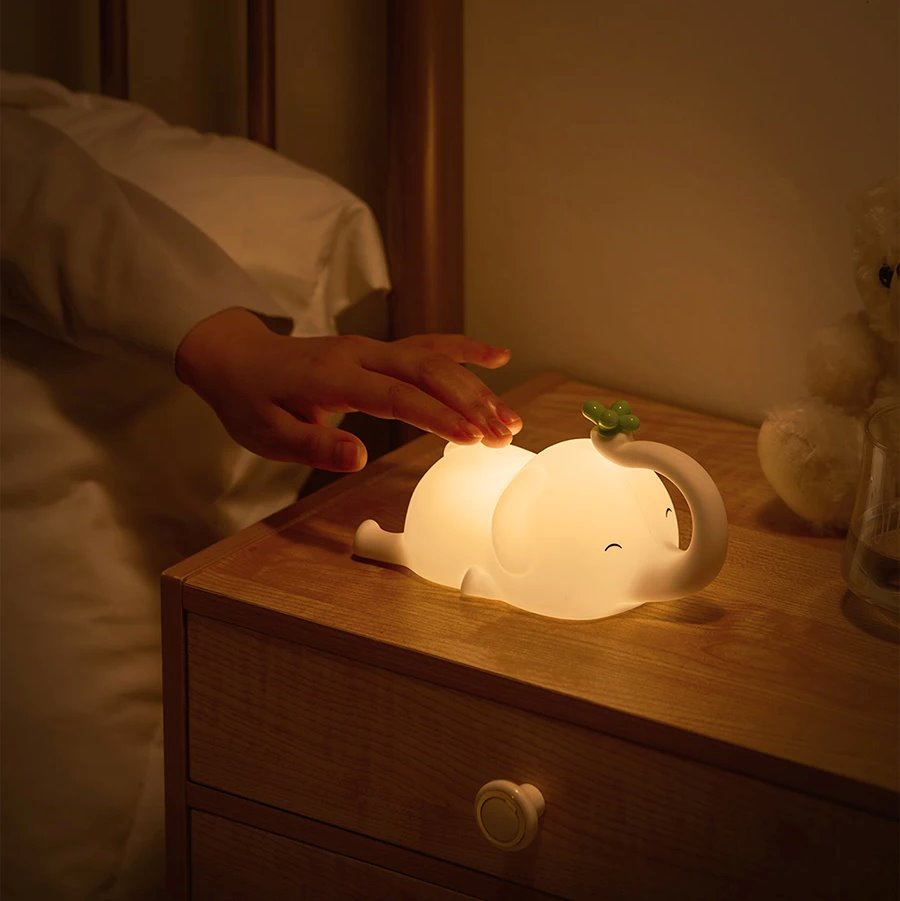 kawaiies-softtoys-plushies-kawaii-plush-Cute Baby Elephant LED Night Light Home Decor 