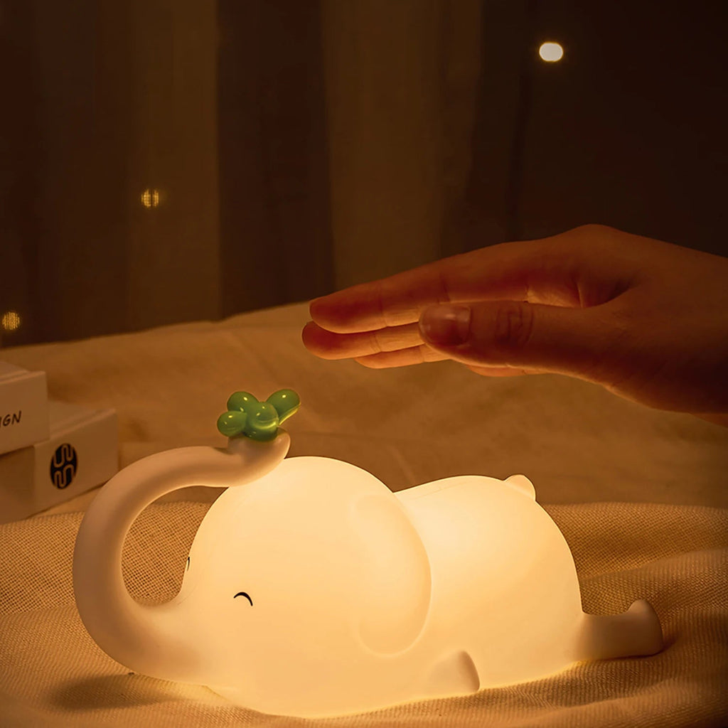 kawaiies-softtoys-plushies-kawaii-plush-Cute Baby Elephant LED Night Light Home Decor 