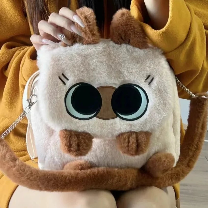 kawaiies-softtoys-plushies-kawaii-plush-Cute Fluffy Brown Burmese Cat Plush Bag Bag 