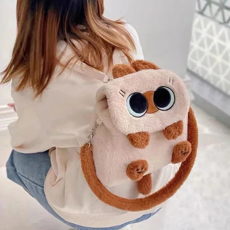 kawaiies-softtoys-plushies-kawaii-plush-Cute Fluffy Brown Burmese Cat Plush Bag Bag 