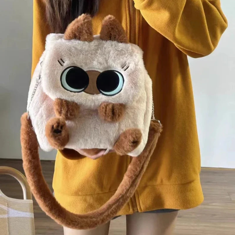 kawaiies-softtoys-plushies-kawaii-plush-Cute Fluffy Brown Burmese Cat Plush Bag Bag 