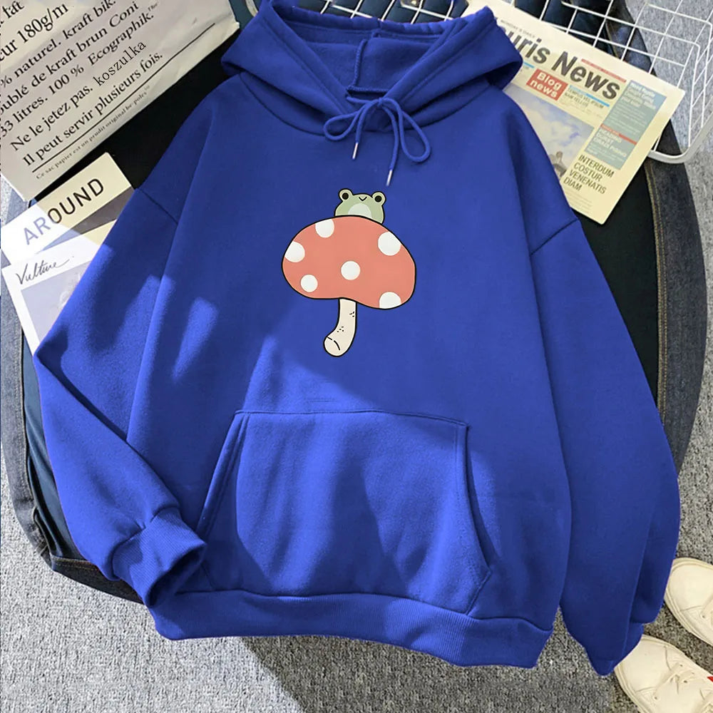 kawaiies-softtoys-plushies-kawaii-plush-Cute Frog Mushroom Unisex Hoodie Apparel Dark Blue XXXL 