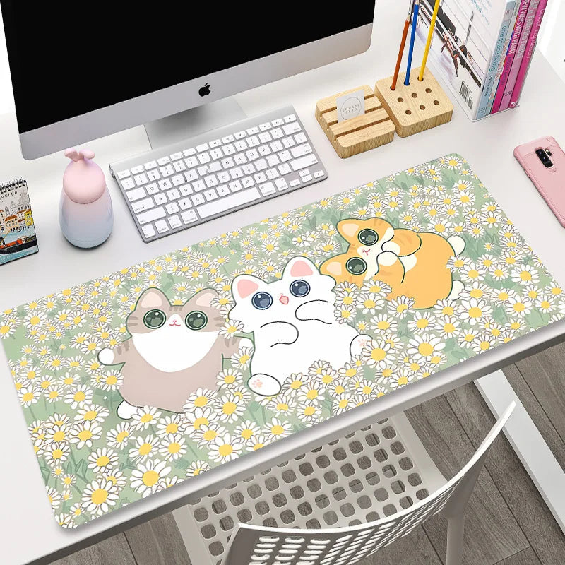 kawaiies-softtoys-plushies-kawaii-plush-Cute Japanese-themed Cat Large Mouse Pad Collection 1 Accessories Daisy Field 300x600x2mm 