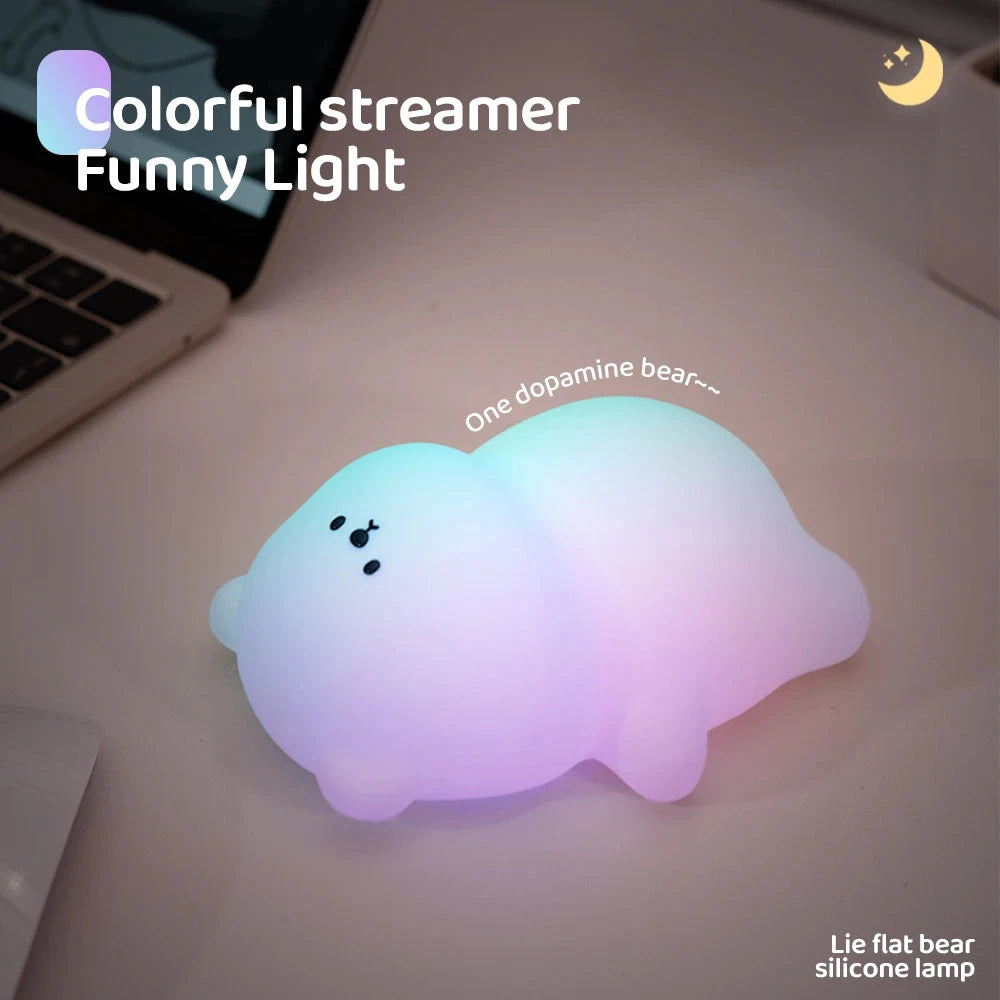 kawaiies-softtoys-plushies-kawaii-plush-Cute Laying Bear LED Night Light Home Decor 