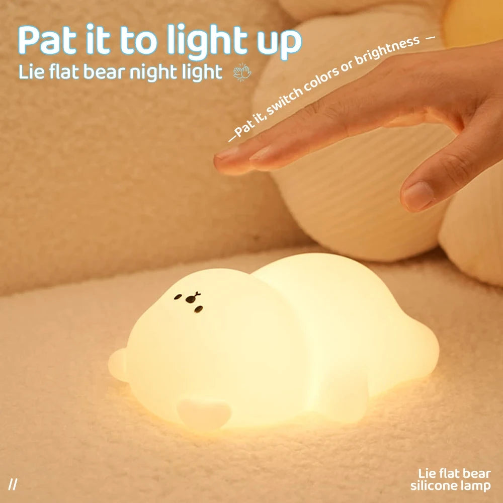 kawaiies-softtoys-plushies-kawaii-plush-Cute Laying Bear LED Night Light Home Decor 