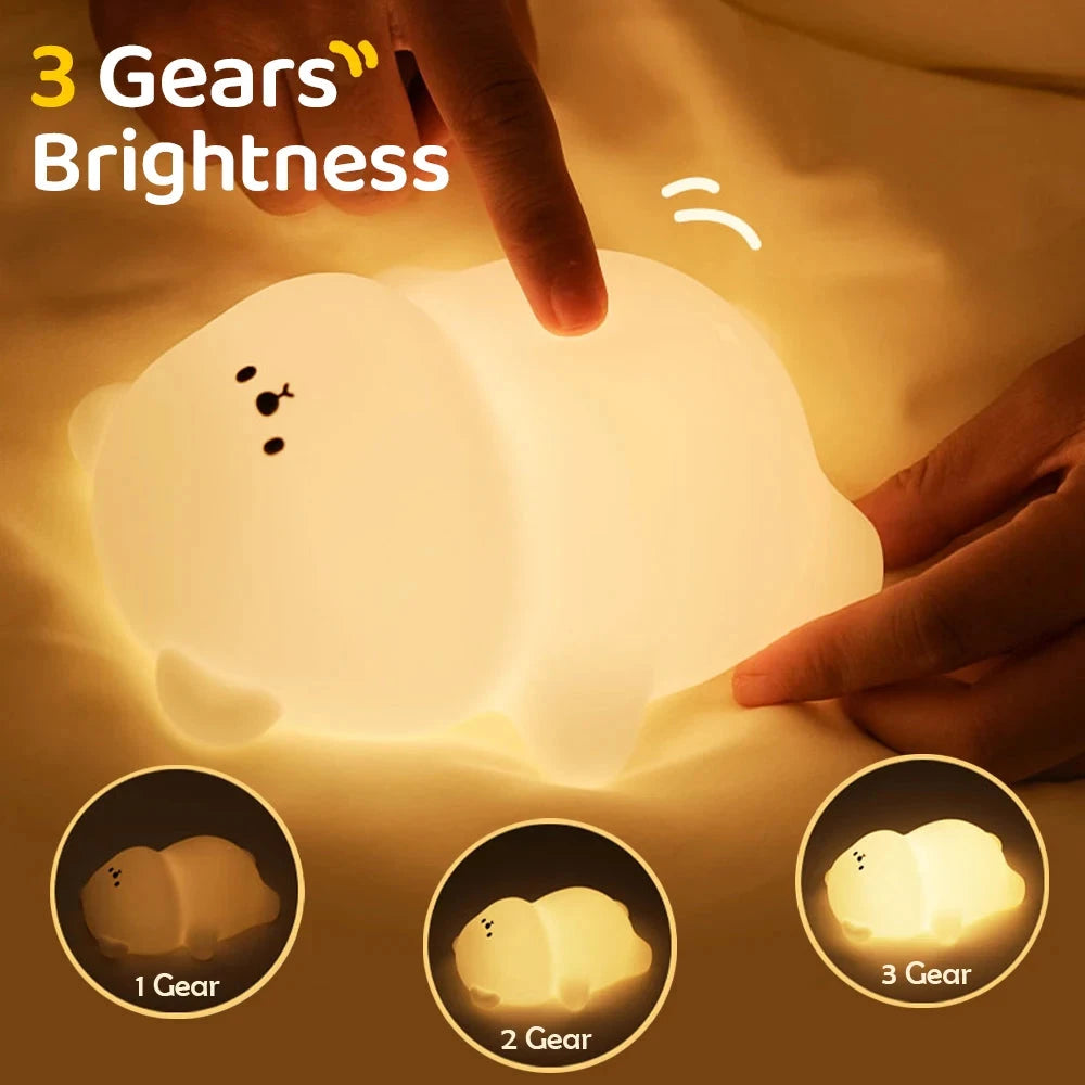 kawaiies-softtoys-plushies-kawaii-plush-Cute Laying Bear LED Night Light Home Decor 