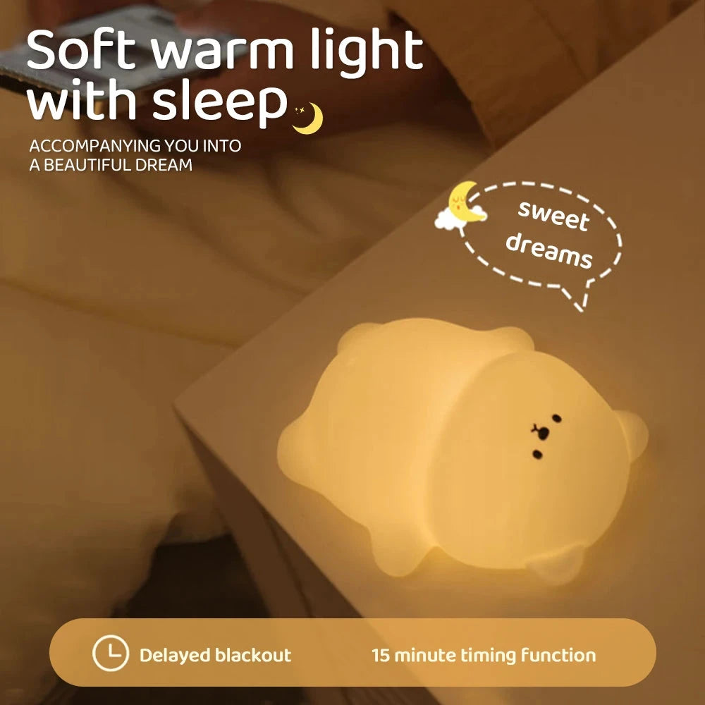 kawaiies-softtoys-plushies-kawaii-plush-Cute Laying Bear LED Night Light Home Decor 