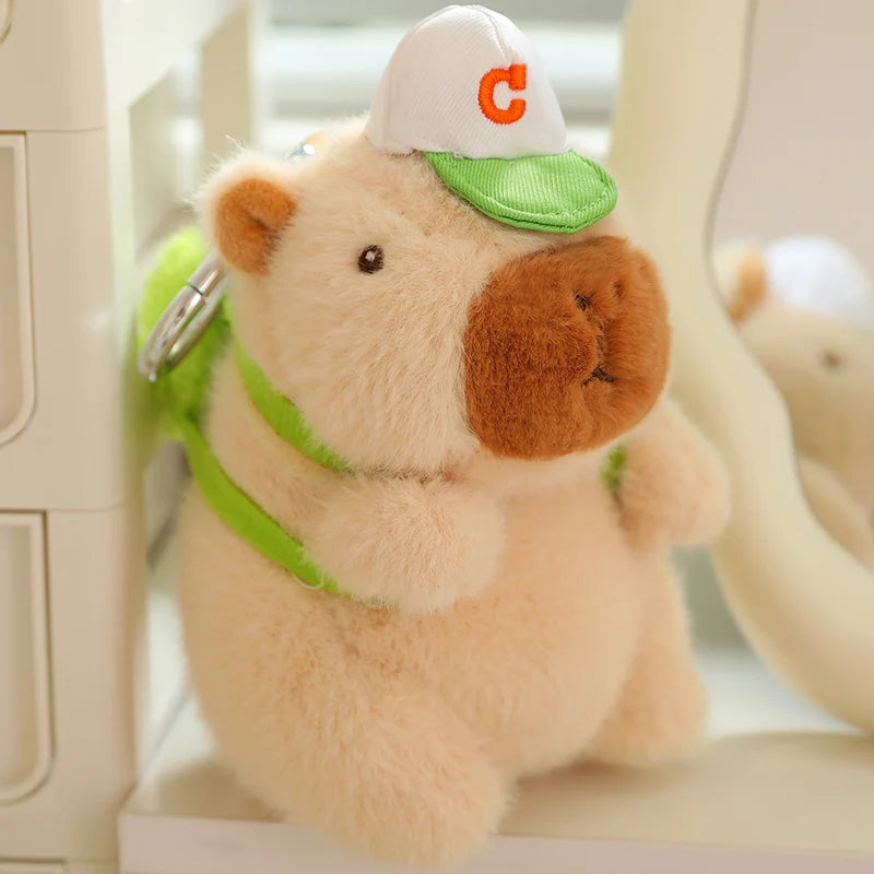 kawaiies-softtoys-plushies-kawaii-plush-Cute Sporty Capybara Plushie Soft toy Brown Bag 6in / 15cm (Keychain) 