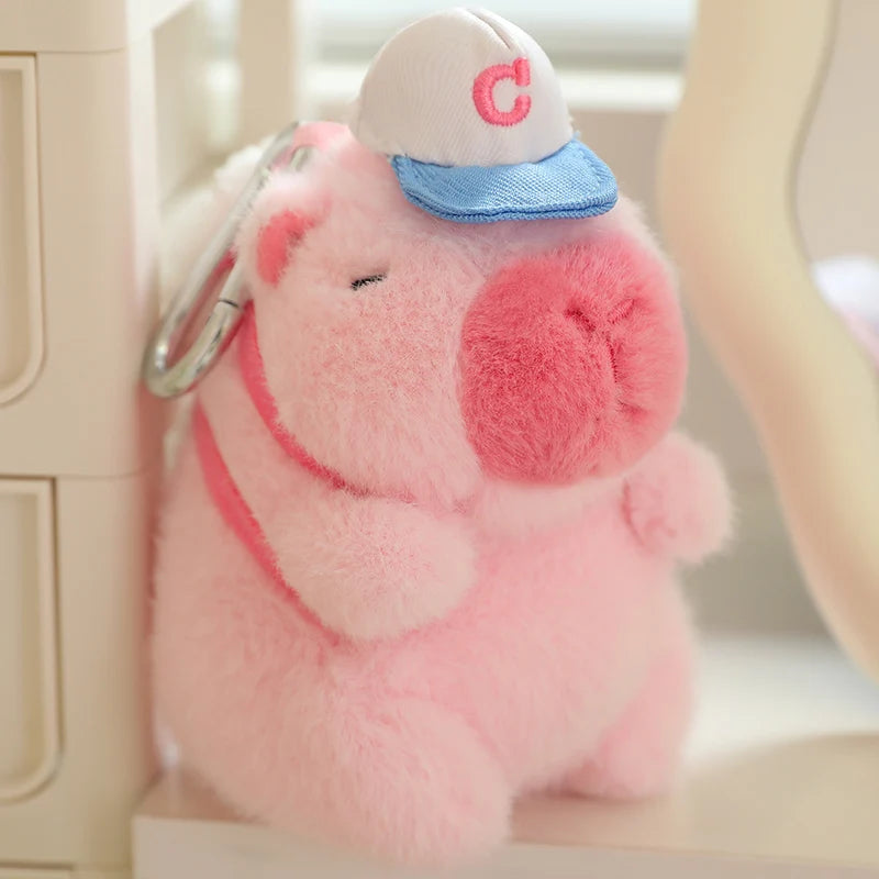 kawaiies-softtoys-plushies-kawaii-plush-Cute Sporty Capybara Plushie Soft toy Pink Bag 6in / 15cm (Keychain) 