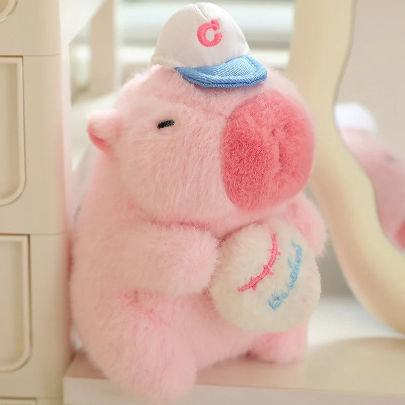 kawaiies-softtoys-plushies-kawaii-plush-Cute Sporty Capybara Plushie Soft toy Pink Tennis Ball 6in / 15cm (Keychain) 