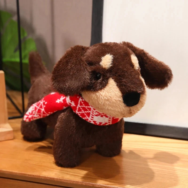 kawaiies-softtoys-plushies-kawaii-plush-Dachshund Sausage Dog Plush Soft toy Brown with Scarf 