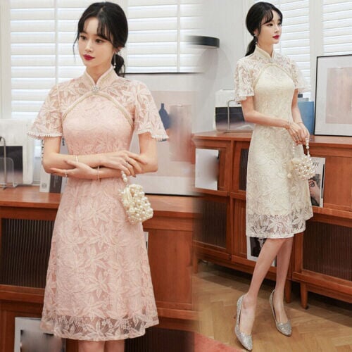 kawaiies-softtoys-plushies-kawaii-plush-Dainty Lace Chinese Traditional Qipao Cheongsam Dress Apparel 