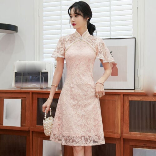 kawaiies-softtoys-plushies-kawaii-plush-Dainty Lace Chinese Traditional Qipao Cheongsam Dress Apparel 