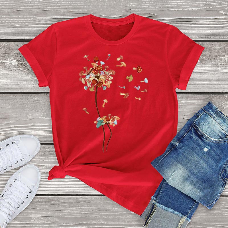 kawaiies-softtoys-plushies-kawaii-plush-Dandelion Flying Mushroom Seed Tee Apparel Red XS 