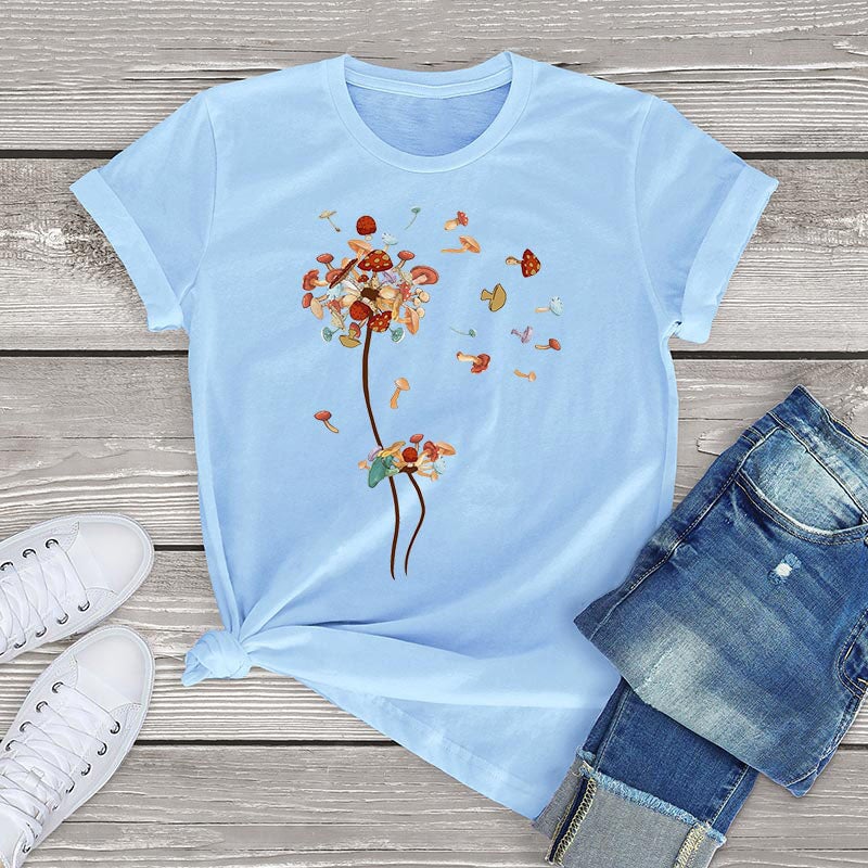 kawaiies-softtoys-plushies-kawaii-plush-Dandelion Flying Mushroom Seed Tee Apparel Sky Blue XS 