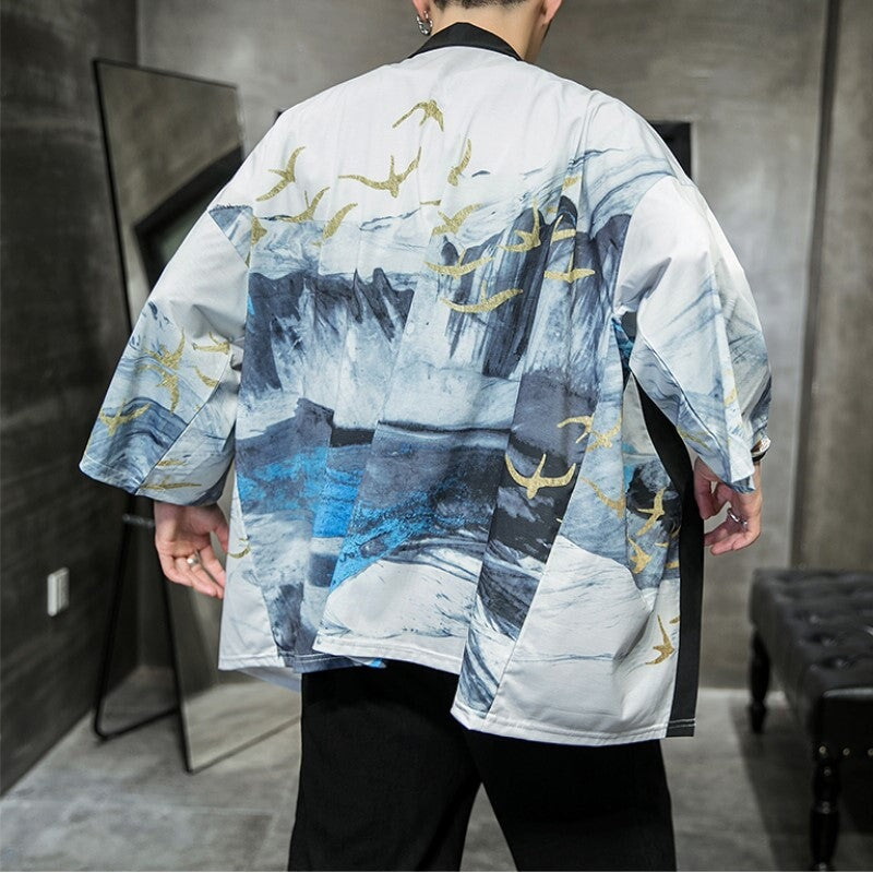 kawaiies-softtoys-plushies-kawaii-plush-Dragon and Mountain Waves Men Kimono Kimono 