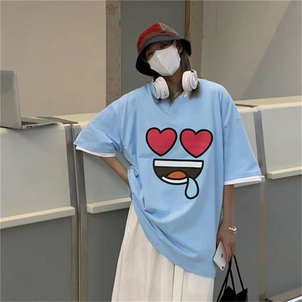 kawaiies-softtoys-plushies-kawaii-plush-Emoji Expression Oversized Tee Tops Love S 