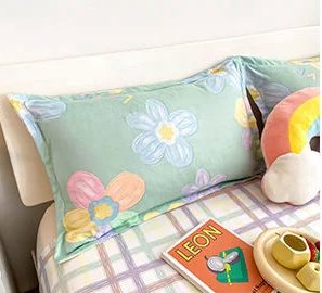 kawaiies-softtoys-plushies-kawaii-plush-Floral Illustrations Green Purple Bedding Sets Bedding Sets 