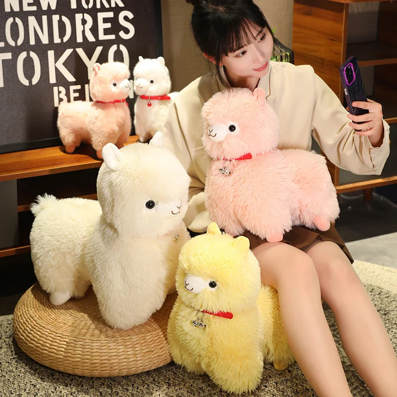 kawaiies-softtoys-plushies-kawaii-plush-Fluffy Alpaca Llama Plushies with Bell Soft toy 