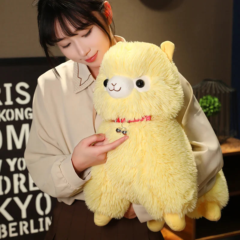 kawaiies-softtoys-plushies-kawaii-plush-Fluffy Alpaca Llama Plushies with Bell Soft toy 