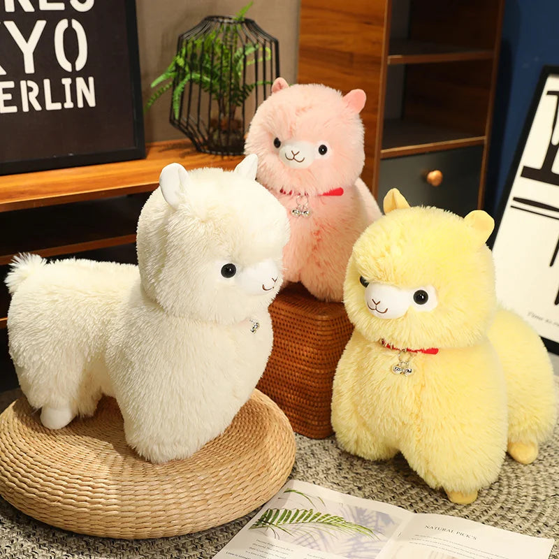 kawaiies-softtoys-plushies-kawaii-plush-Fluffy Alpaca Llama Plushies with Bell Soft toy 