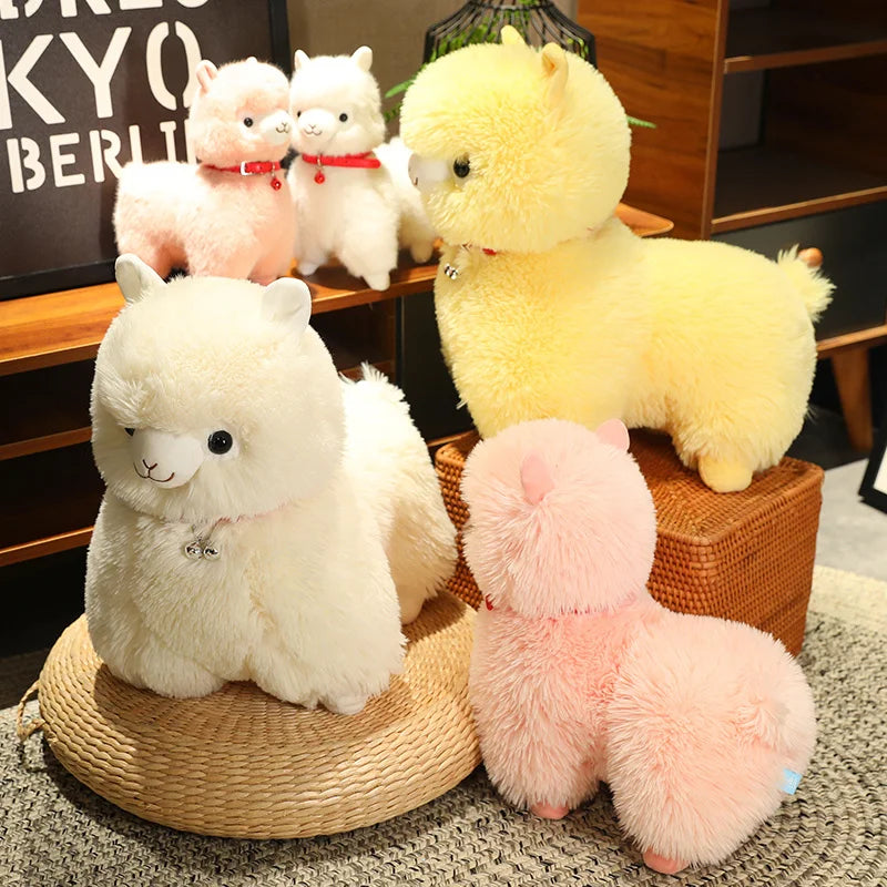 kawaiies-softtoys-plushies-kawaii-plush-Fluffy Alpaca Llama Plushies with Bell Soft toy 