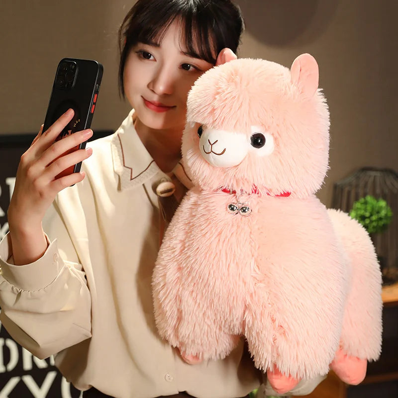 kawaiies-softtoys-plushies-kawaii-plush-Fluffy Alpaca Llama Plushies with Bell Soft toy 