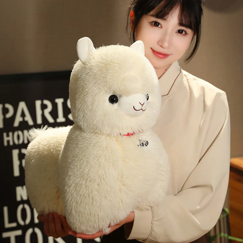 kawaiies-softtoys-plushies-kawaii-plush-Fluffy Alpaca Llama Plushies with Bell Soft toy 