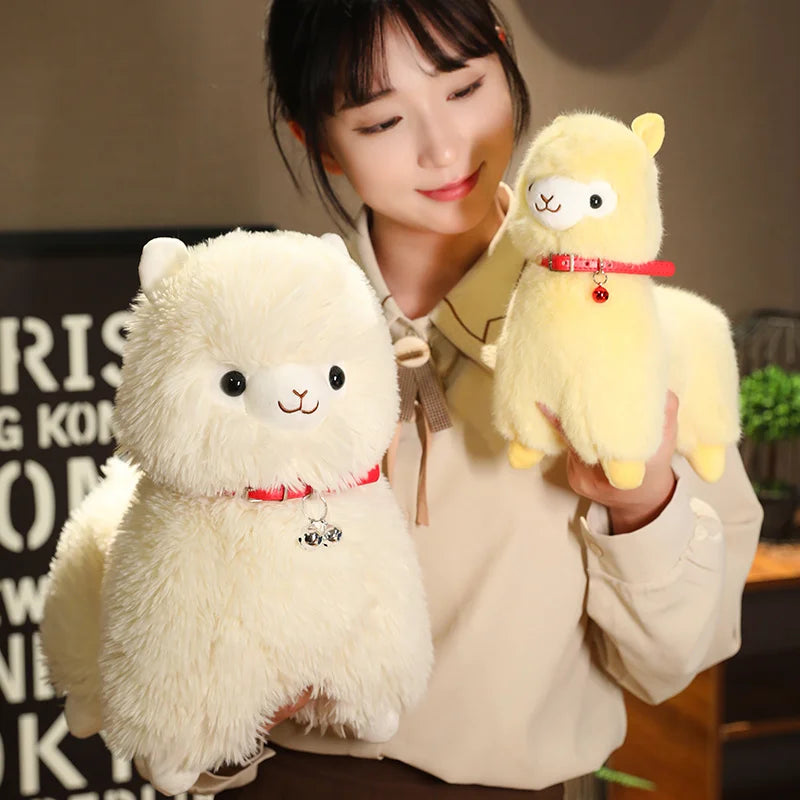 kawaiies-softtoys-plushies-kawaii-plush-Fluffy Alpaca Llama Plushies with Bell Soft toy 