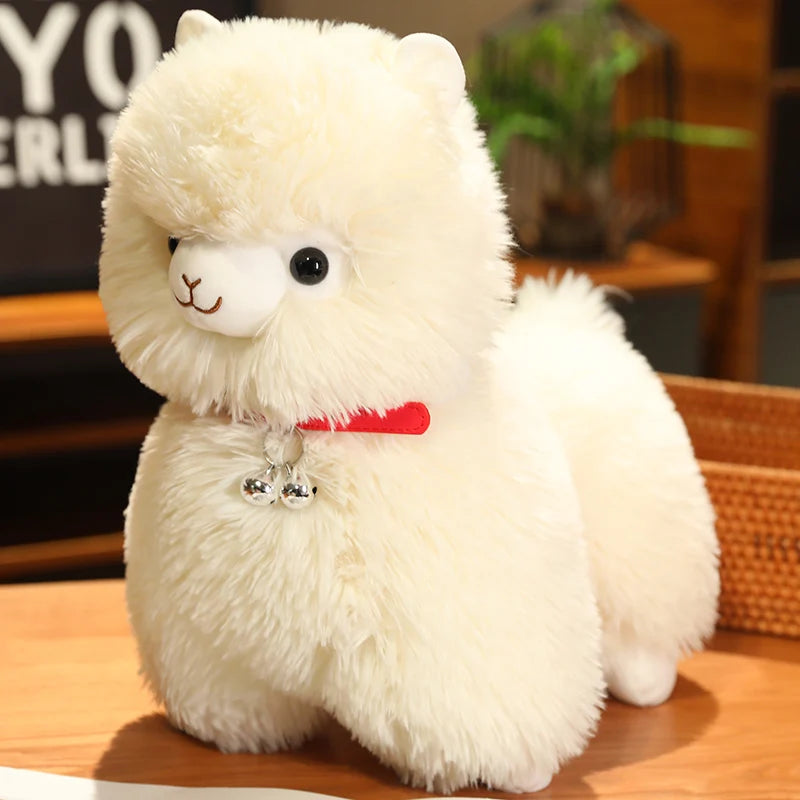 kawaiies-softtoys-plushies-kawaii-plush-Fluffy Alpaca Llama Plushies with Bell Soft toy White 14in / 35cm 