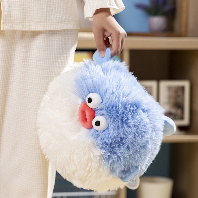 kawaiies-softtoys-plushies-kawaii-plush-Fluffy Blue Pink Puffer Fish Plushie | NEW Soft toy 