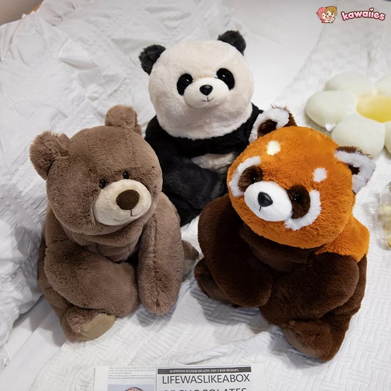 kawaiies-softtoys-plushies-kawaii-plush-Fluffy Brown Bear Panda Red Panda Plushies Soft toy 