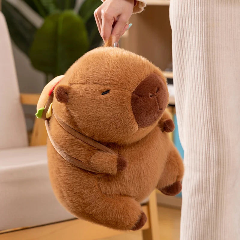 kawaiies-softtoys-plushies-kawaii-plush-Fluffy Capybara Burger Bag Plushies Soft toy 