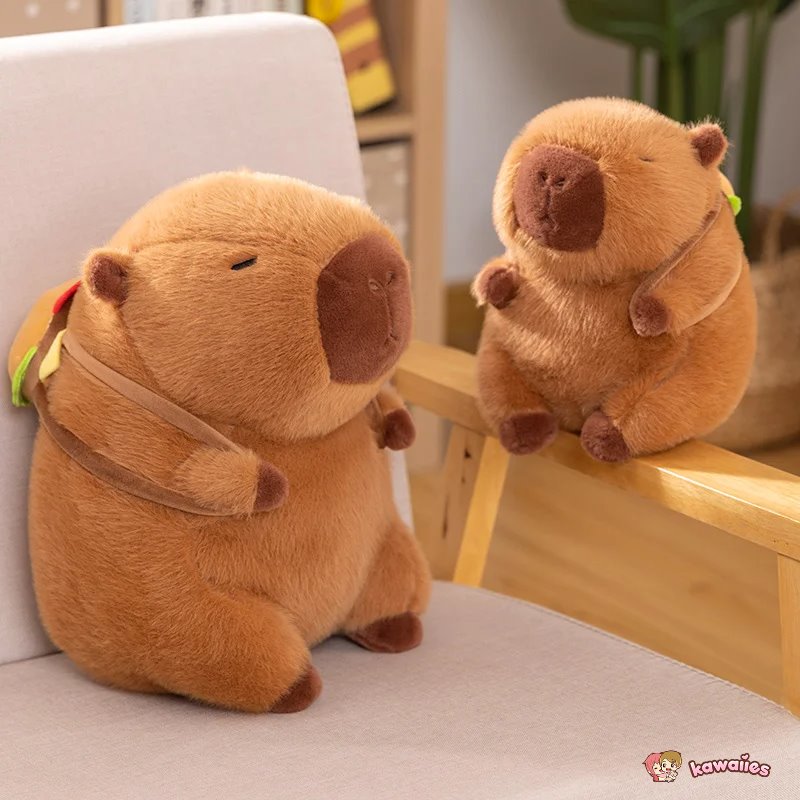 kawaiies-softtoys-plushies-kawaii-plush-Fluffy Capybara Burger Bag Plushies Soft toy 