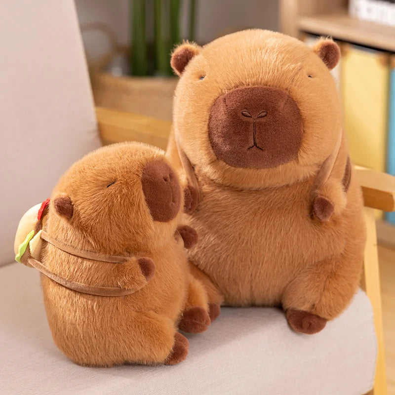 kawaiies-softtoys-plushies-kawaii-plush-Fluffy Capybara Burger Bag Plushies Soft toy 