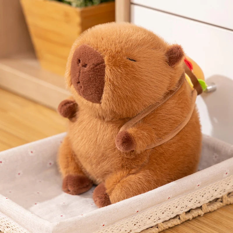 kawaiies-softtoys-plushies-kawaii-plush-Fluffy Capybara Burger Bag Plushies Soft toy 