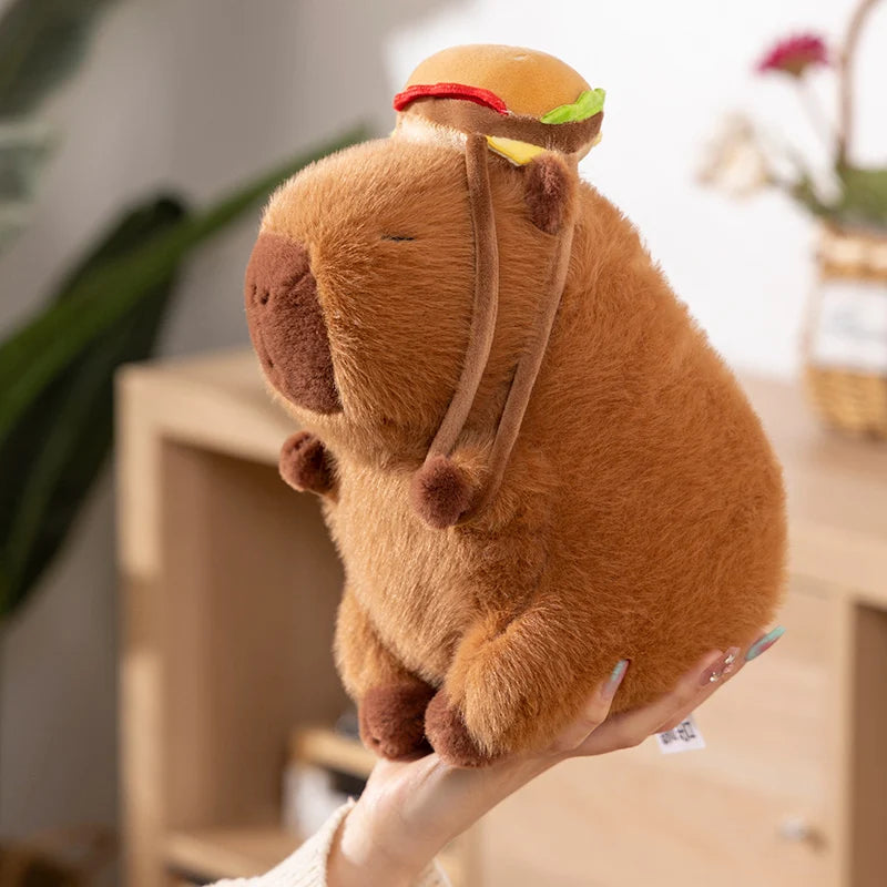 kawaiies-softtoys-plushies-kawaii-plush-Fluffy Capybara Burger Bag Plushies Soft toy 