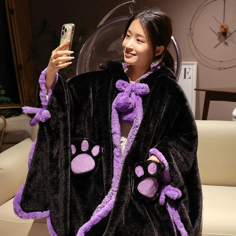 kawaiies-softtoys-plushies-kawaii-plush-Fluffy Capybara Cloak Hooded Blanket Cape Apparel 