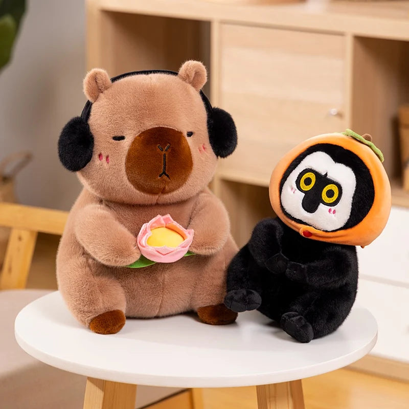 kawaiies-softtoys-plushies-kawaii-plush-Fluffy Capybara & Monkey Plushie Pals Soft toy 