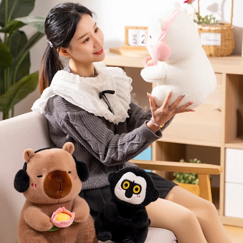 kawaiies-softtoys-plushies-kawaii-plush-Fluffy Capybara & Monkey Plushie Pals Soft toy 