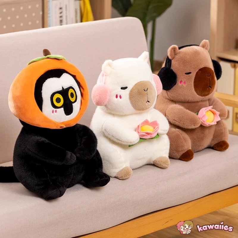 kawaiies-softtoys-plushies-kawaii-plush-Fluffy Capybara & Monkey Plushie Pals Soft toy 