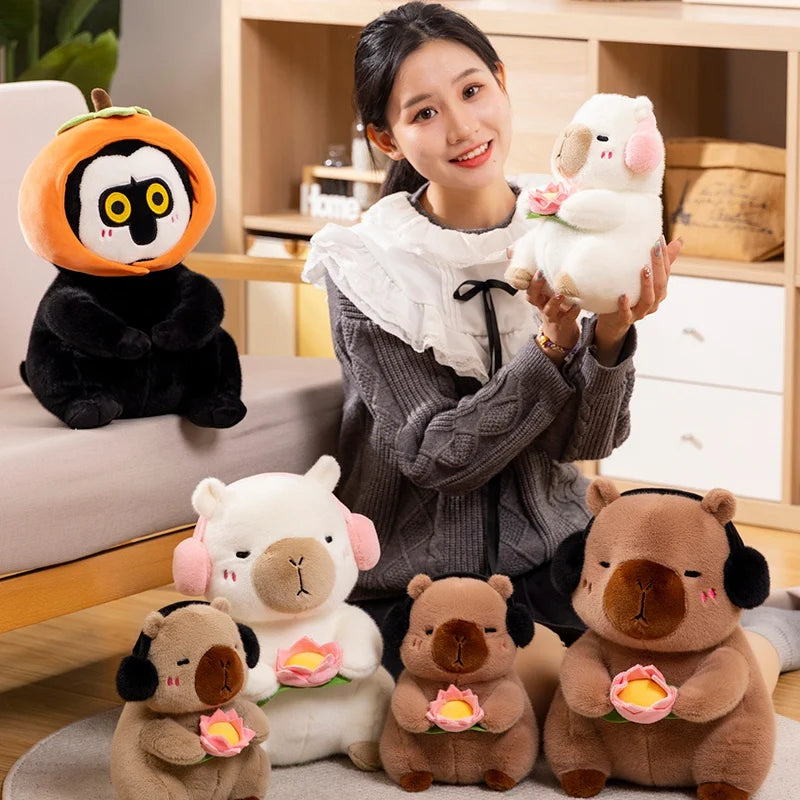 kawaiies-softtoys-plushies-kawaii-plush-Fluffy Capybara & Monkey Plushie Pals Soft toy 