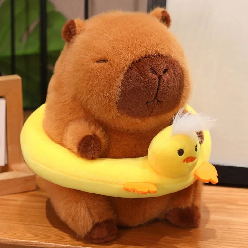 kawaiies-softtoys-plushies-kawaii-plush-Fluffy Capybara with Float Plushie Soft toy Duck 