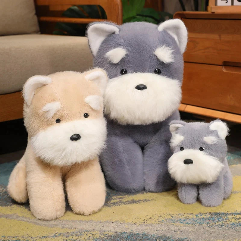 kawaiies-softtoys-plushies-kawaii-plush-Fluffy Gray Biege Schnauzer Dog Plushie Soft toy 