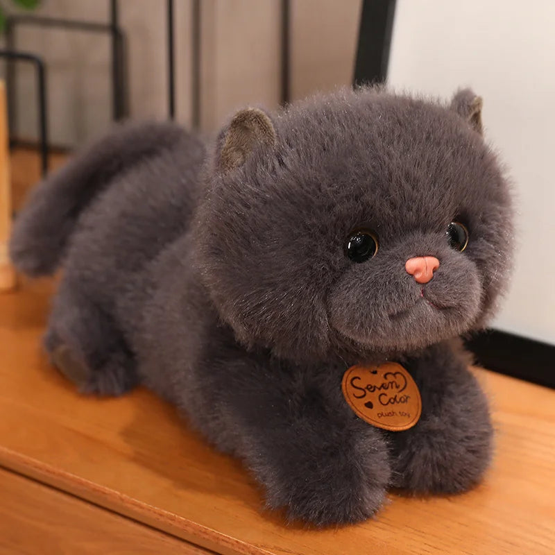 kawaiies-softtoys-plushies-kawaii-plush-Fluffy Kitten Squad Laying Plushies Soft toy Black 10in / 25cm 